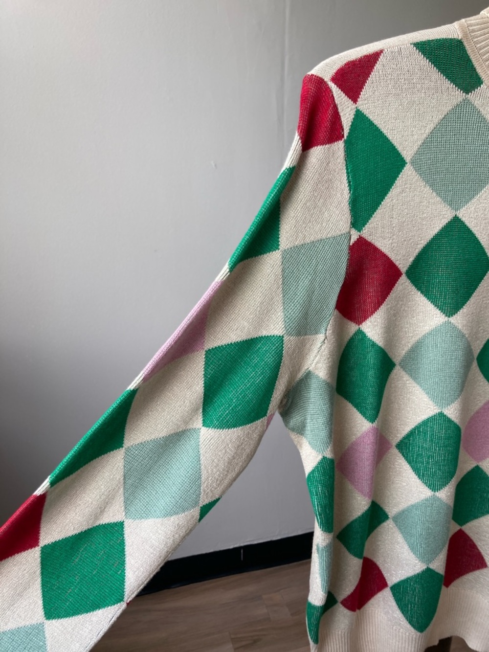 Retrology turtleneck geometric diamond print lightweight sweater 2X - Picture 6 of 16